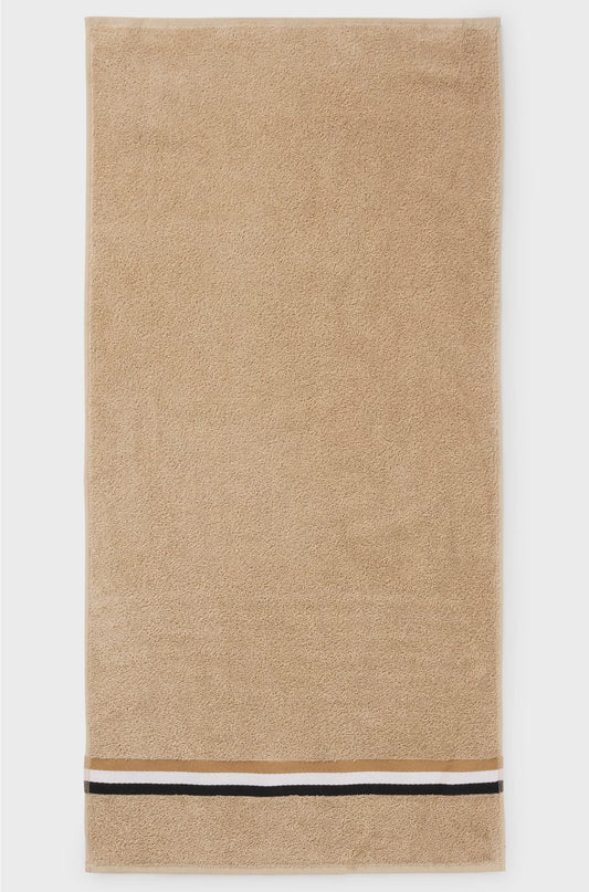 COTTON HAND TOWEL WITH SIGNATURE-STRIPE BORDER